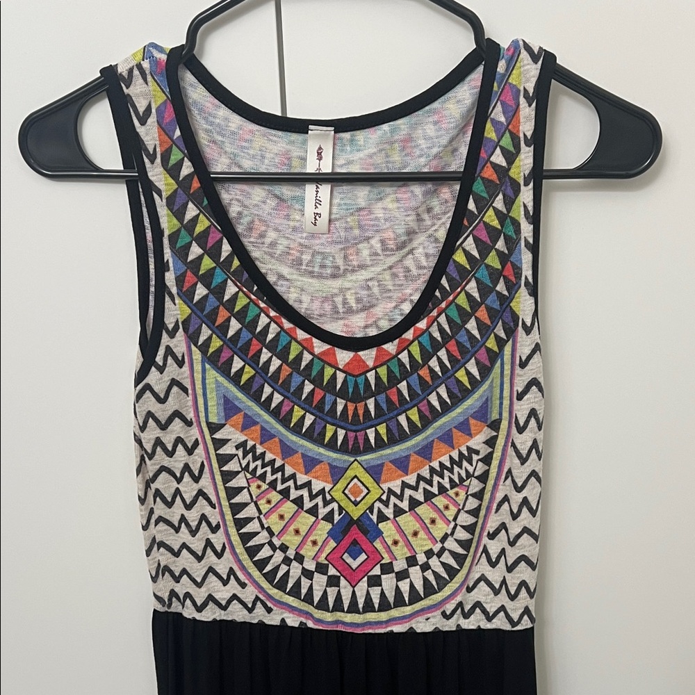 Colorful Geometric Patterned Maxi Dress